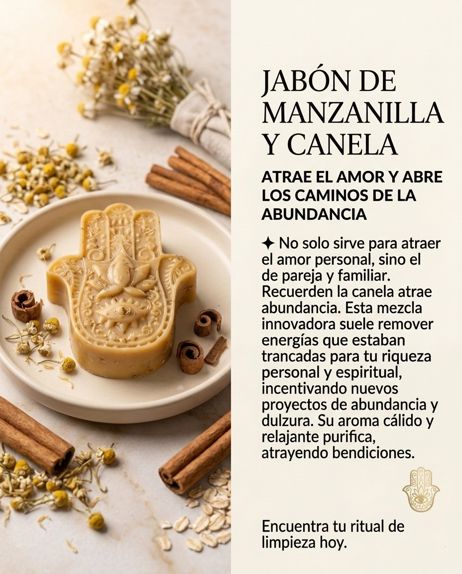 Jabón de Descarga Manzanilla y Canela | Amor y Caminos de Abundancia